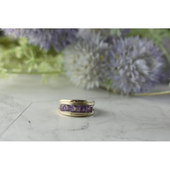 925 Sterling Silver Purple Tourmaline Ring Size 7
