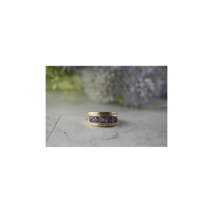 925 Sterling Silver Purple Tourmaline Ring Size 7