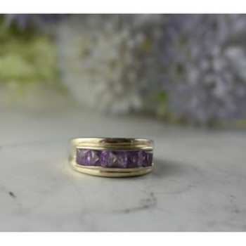 925 Sterling Silver Purple Tourmaline Ring Size 7