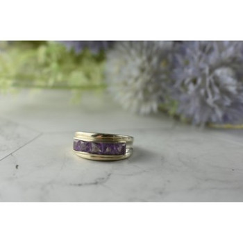 925 Sterling Silver Purple Tourmaline Ring Size 7