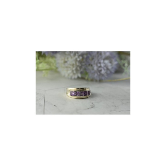 925 Sterling Silver Purple Tourmaline Ring Size 7
