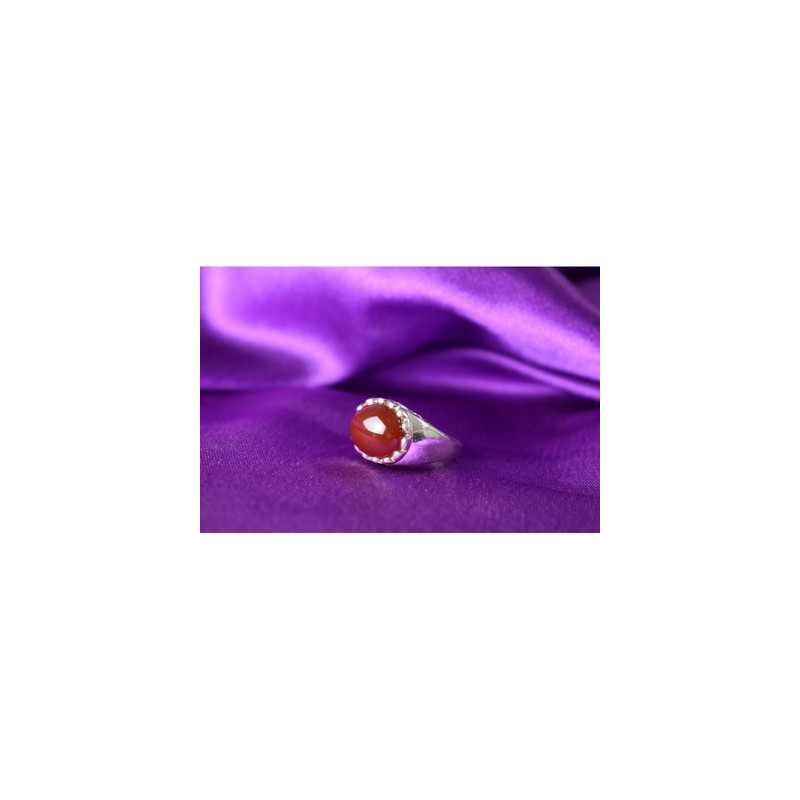 925 Sterling Silver Carnelian Ring Size 6.5