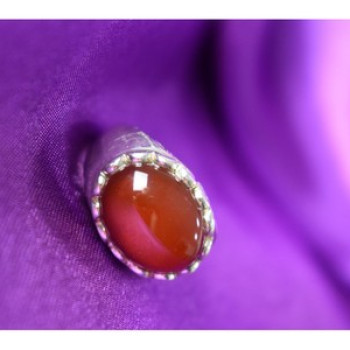 925 Sterling Silver Carnelian Ring Size 6.5