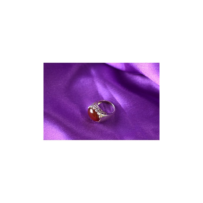 925 Sterling Silver Carnelian Ring Size 6.5