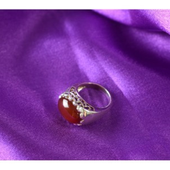 925 Sterling Silver Carnelian Ring Size 6.5