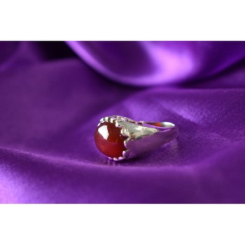 925 Sterling Silver Carnelian Ring Size 6.5