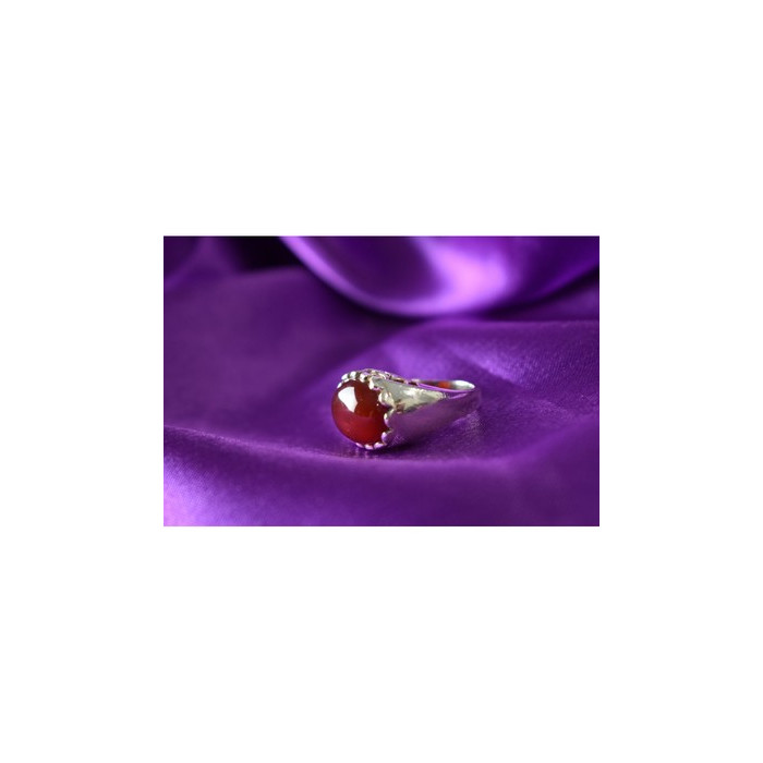 925 Sterling Silver Carnelian Ring Size 6.5