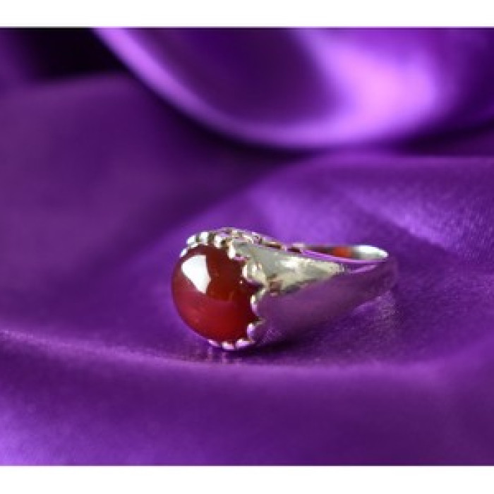 925 Sterling Silver Carnelian Ring Size 6.5