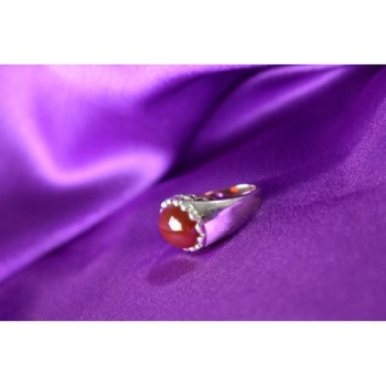 925 Sterling Silver Carnelian Ring Size 6.5