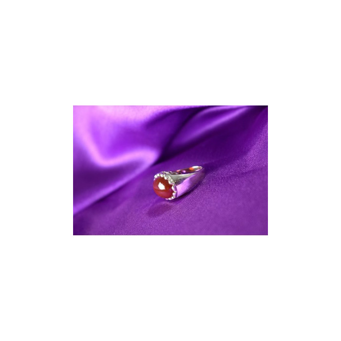 925 Sterling Silver Carnelian Ring Size 6.5