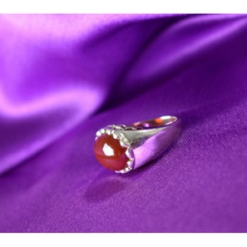 925 Sterling Silver Carnelian Ring Size 6.5