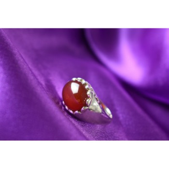 925 Sterling Silver Carnelian Ring Size 6.5