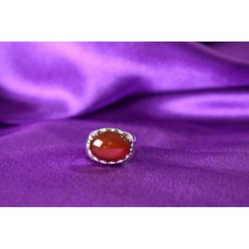 925 Sterling Silver Carnelian Ring Size 6.5