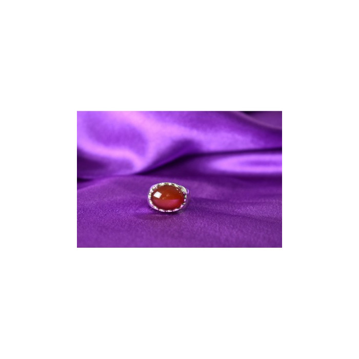 925 Sterling Silver Carnelian Ring Size 6.5