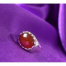 925 Sterling Silver Carnelian Ring Size 6.5