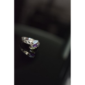 925 Sterling Silver Topaz, Amethyst & Peridot Ring Size 7