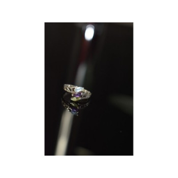 925 Sterling Silver Topaz, Amethyst & Peridot Ring Size 7