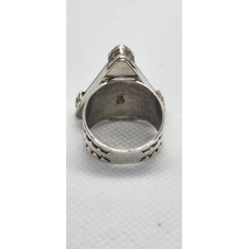 925 Sterling Silver Nephrite Ring Size 7.5