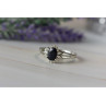 925 Sterling Silver Black Spinel Ring Size 10.25