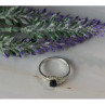 925 Sterling Silver Black Spinel Ring Size 10.25