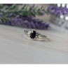 925 Sterling Silver Black Spinel Ring Size 10.25