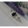 925 Sterling Silver Black Spinel Ring Size 10.25