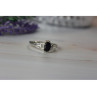 925 Sterling Silver Black Spinel Ring Size 10.25