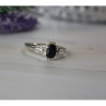 925 Sterling Silver Black Spinel Ring Size 10.25