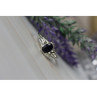 925 Sterling Silver Black Spinel Ring Size 10.25