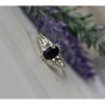 925 Sterling Silver Black Spinel Ring Size 10.25