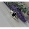 925 Sterling Silver Black Spinel Ring Size 10.25