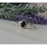 925 Sterling Silver Black Spinel Ring Size 10.25
