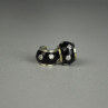 925 Sterling Silver Black Enamel & CZ Earrings