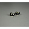 925 Sterling Silver Black Enamel & CZ Earrings