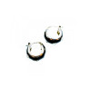 925 Sterling Silver Black Enamel & CZ Earrings