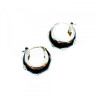925 Sterling Silver Black Enamel & CZ Earrings