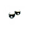 925 Sterling Silver Black Enamel & CZ Earrings