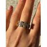 925 Sterling Silver Gold Plated CZ Ring Size 7