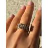 925 Sterling Silver Gold Plated CZ Ring Size 7