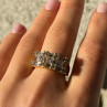 925 Sterling Silver Gold Plated CZ Ring Size 7