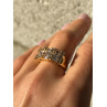 925 Sterling Silver Gold Plated CZ Ring Size 7