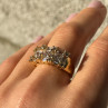 925 Sterling Silver Gold Plated CZ Ring Size 7