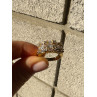 925 Sterling Silver Gold Plated CZ Ring Size 7