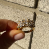 925 Sterling Silver Gold Plated CZ Ring Size 7