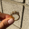 925 Sterling Silver Gold Plated CZ Ring Size 7