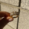 925 Sterling Silver Gold Plated CZ Ring Size 7