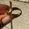 925 Sterling Silver Gold Plated CZ Ring Size 7