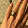 925 Sterling Silver Gold Plated Ring Size 6