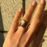 925 Sterling Silver Gold Plated Ring Size 6