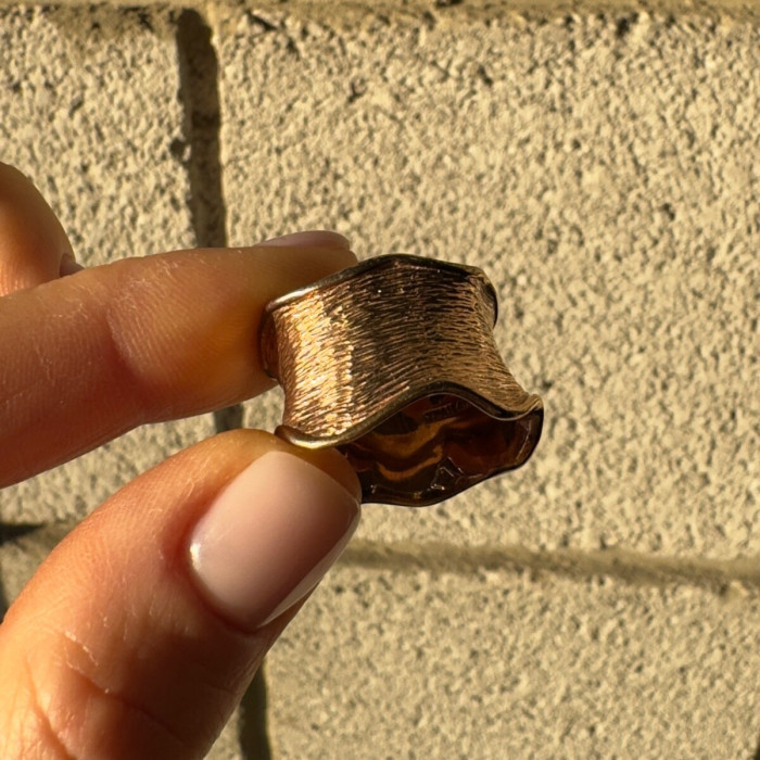 925 Sterling Silver Gold Plated Ring Size 6